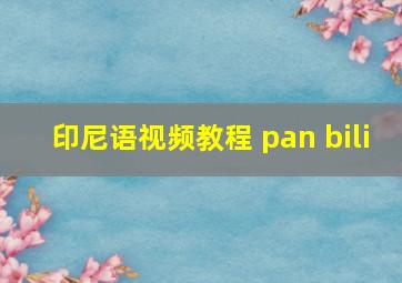 印尼语视频教程 pan bili